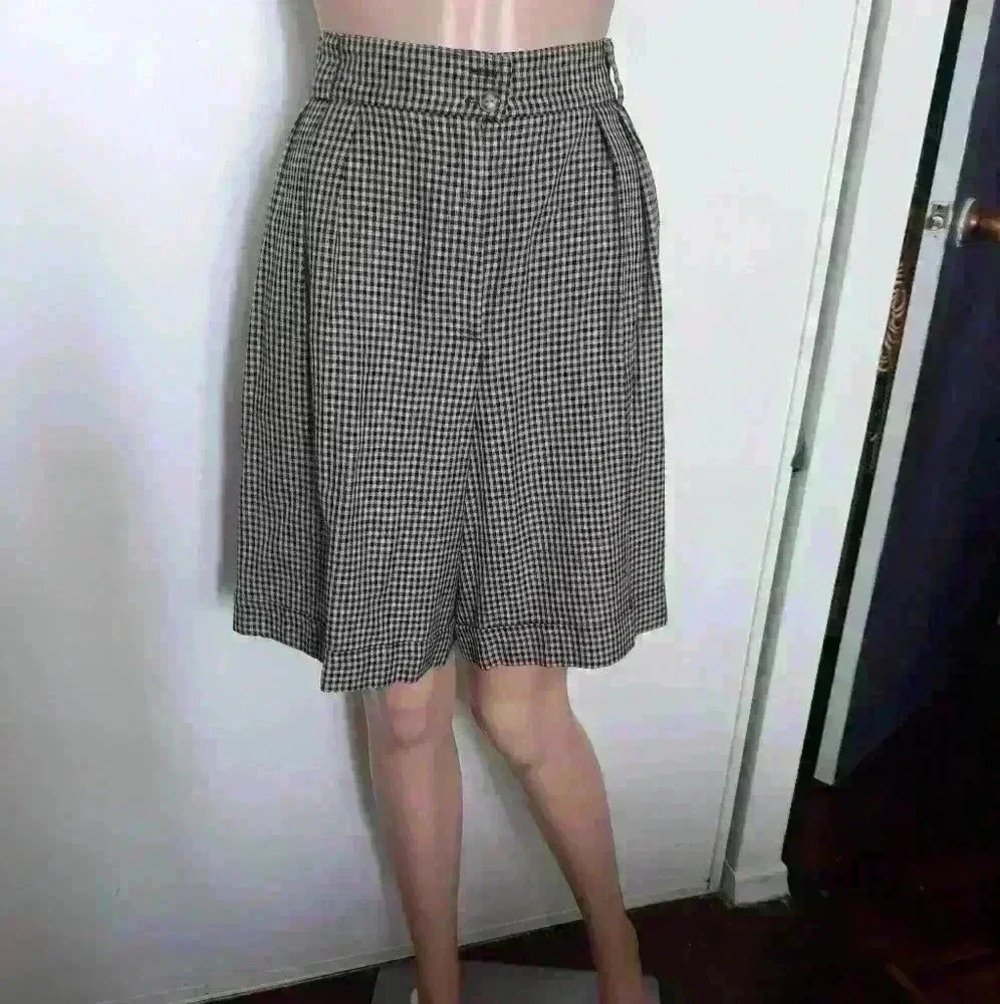 Rowan Rena for Seville office party brown checkers short size 14 P